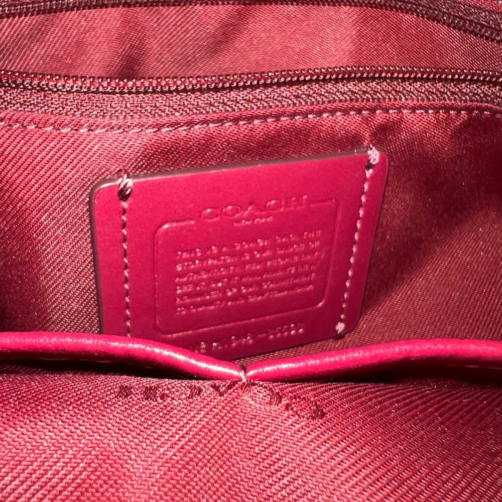 Gently used: Coach Pebble Leather Sutton Hobo, color Deep Red - Picture 10 of 15